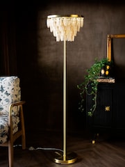 Rockett St George Brass Feather Leaf Chandelier Ceiling Light - Image 1 of 5