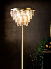 Rockett St George Brass Feather Leaf Chandelier Ceiling Light - Image 2 of 5