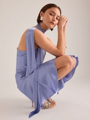 Anthropologie Ruby Scarf-Detail Asymmetric Mini Dress - Image 3 of 4