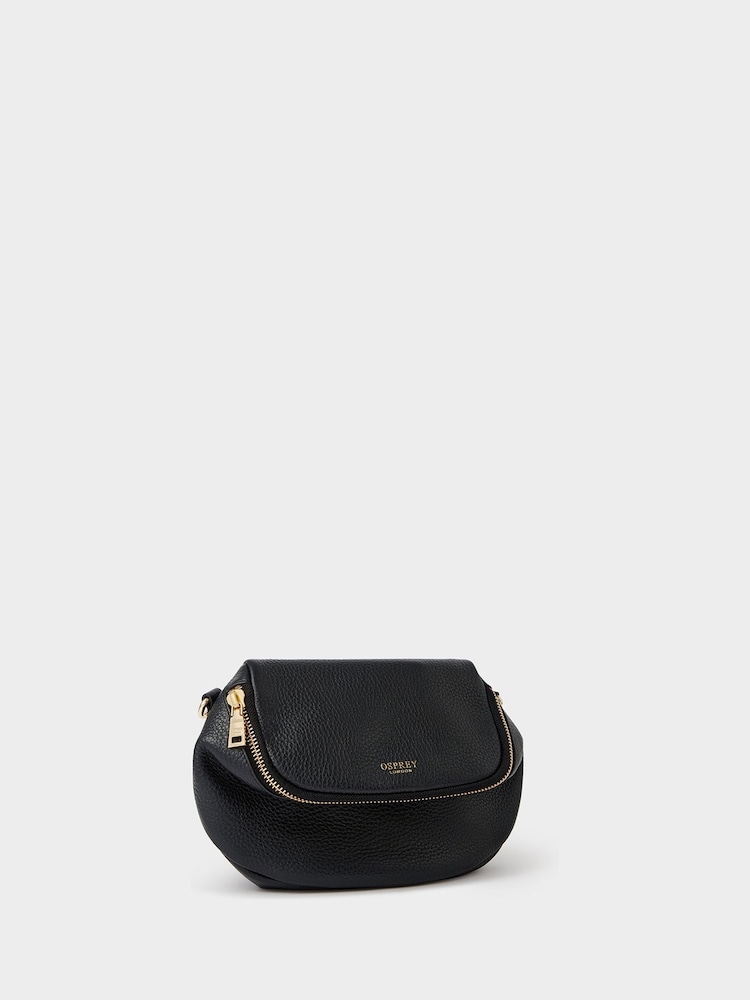 Osprey London Black The Crumple Leather Sling Bag - Image 2 of 6