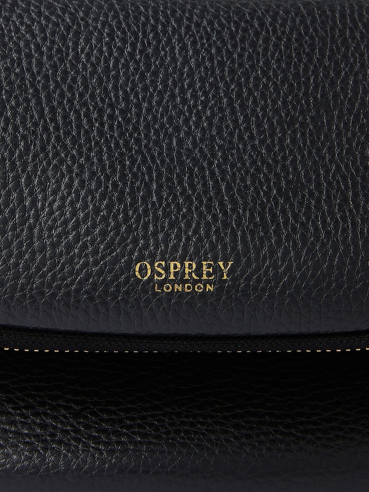 Osprey London Black The Crumple Leather Sling Bag - Image 6 of 6