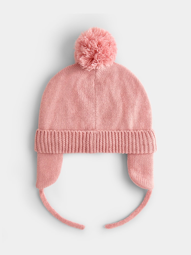 JoJo Maman Bébé Pink Unicorn Pom Pom Knitted Hat - Image 2 of 4 JoJo Maman Bébé Pink Unicorn Pom Pom Knitted Hat - Image 2 of 4