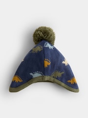 JoJo Maman Bébé Green Dino Pom Pom Knitted Hat - Image 3 of 4