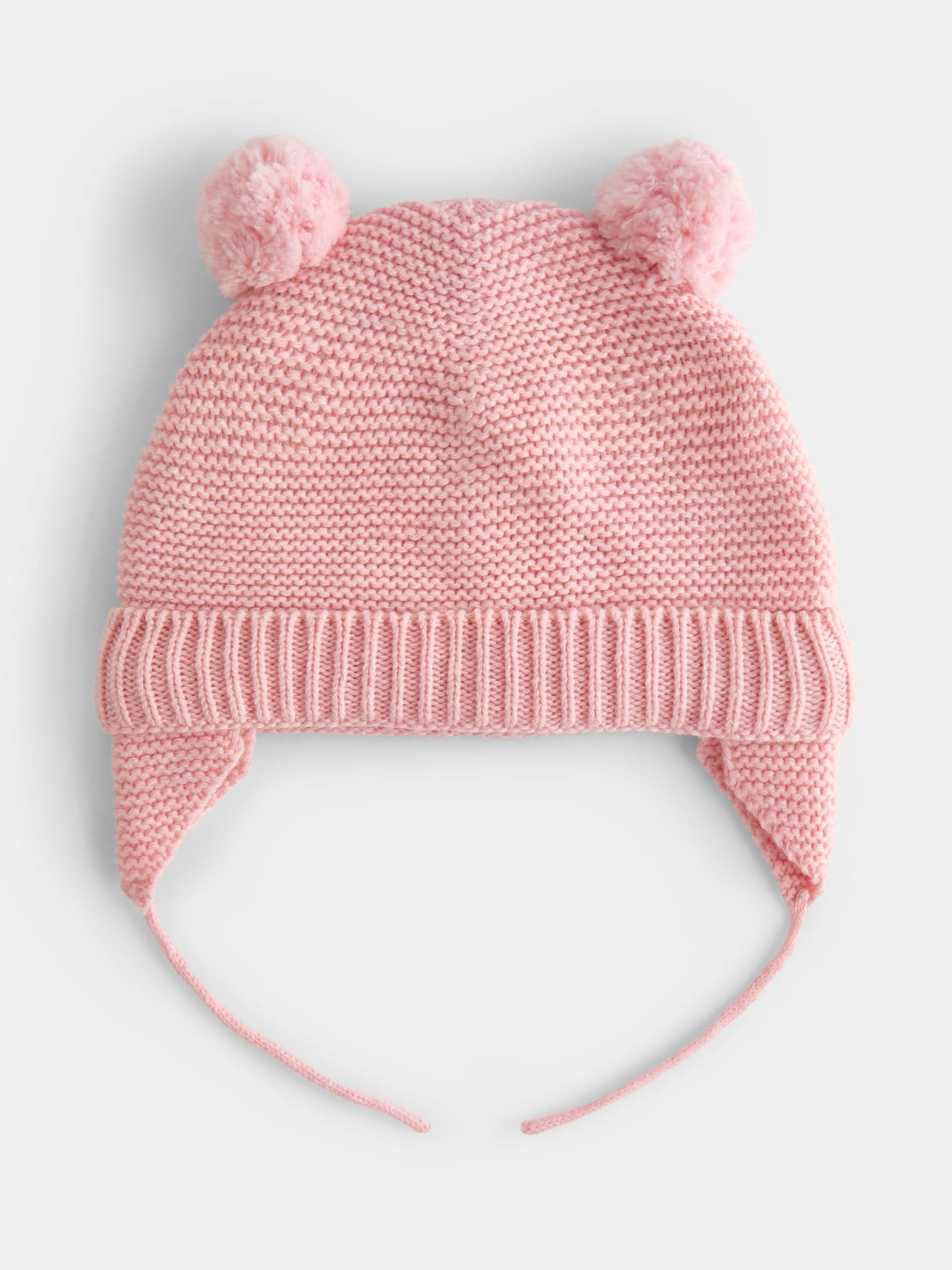 JoJo Maman Bébé Pink Pom Pom Knitted Hat view 1