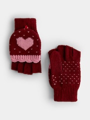 JoJo Maman Bébé Berry Heart Convertible Mittens - Image 4 of 5