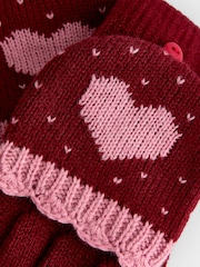 JoJo Maman Bébé Berry Heart Convertible Mittens - Image 5 of 5
