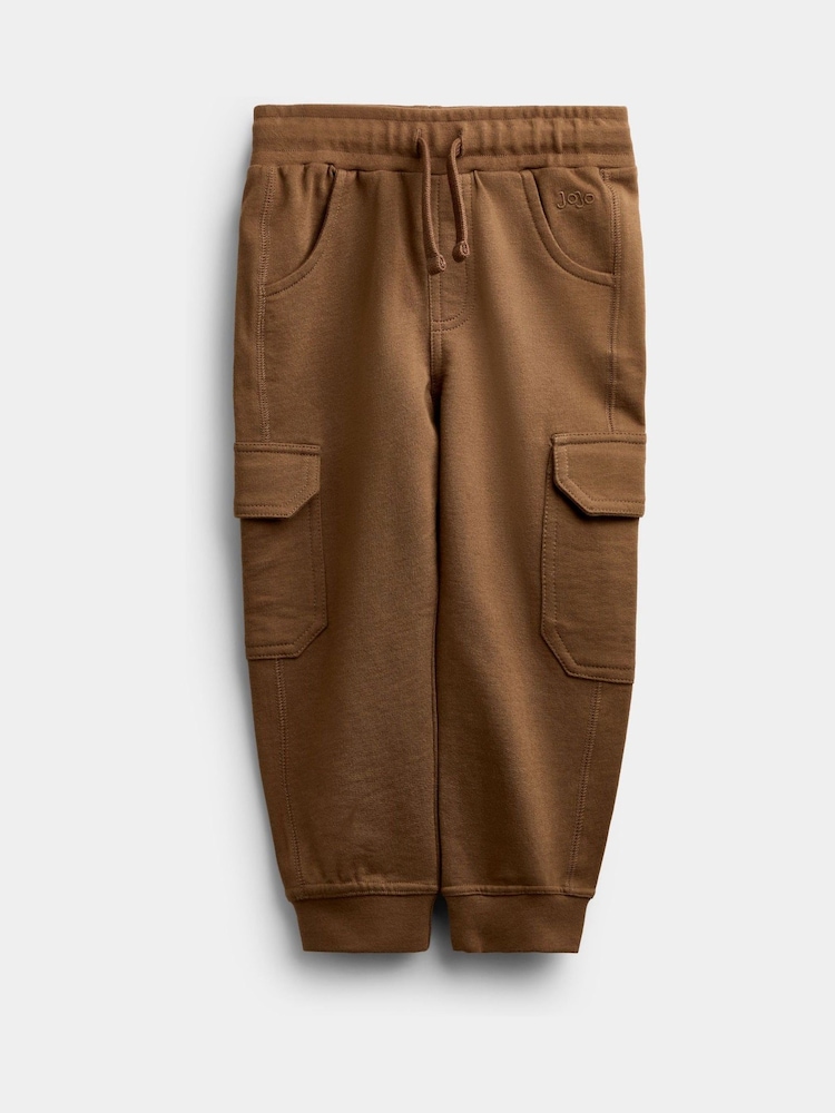 JoJo Maman Bébé Natural Tan & Khaki Green 3-Pack Cargo Joggers - Image 2 of 10