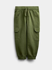 JoJo Maman Bébé Natural Tan & Khaki Green 3-Pack Cargo Joggers - Image 4 of 10