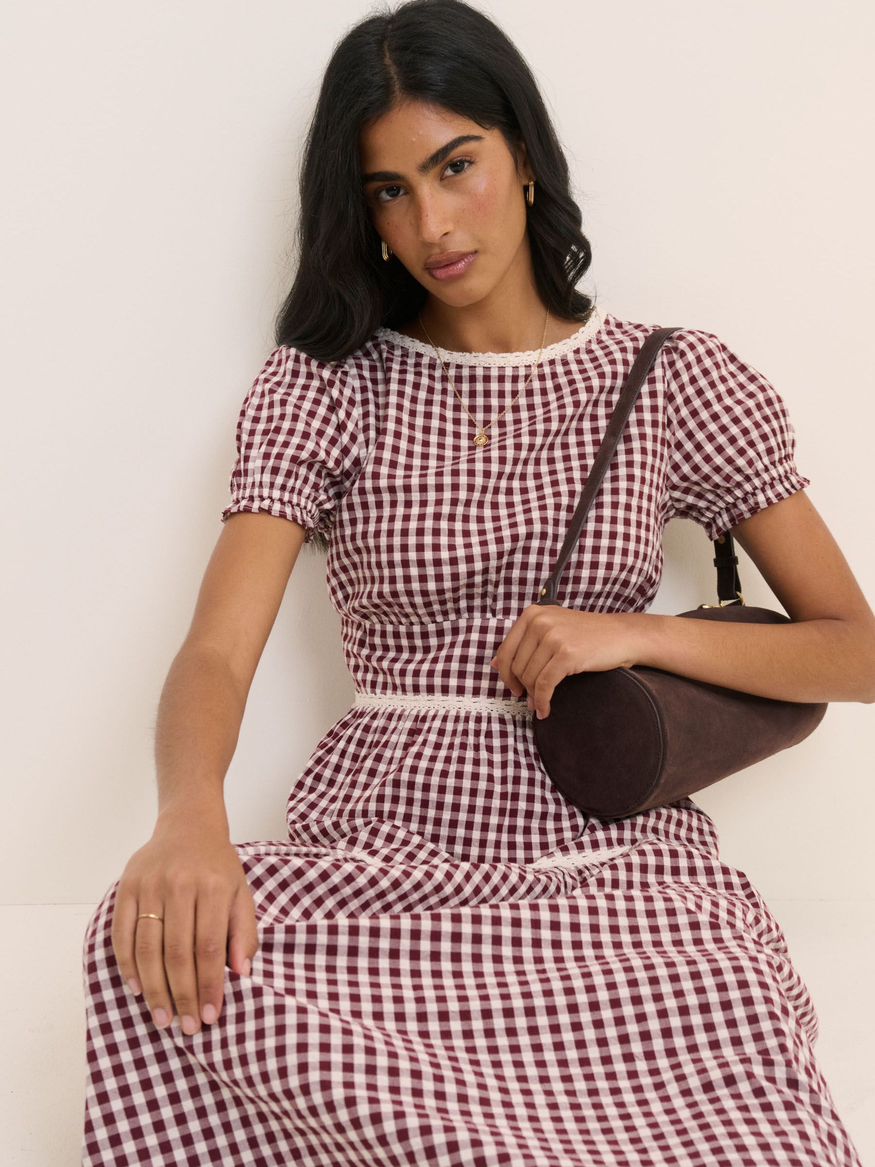 Buy Nobodys Child Red Dara Gingham Midi Dress from Next USA