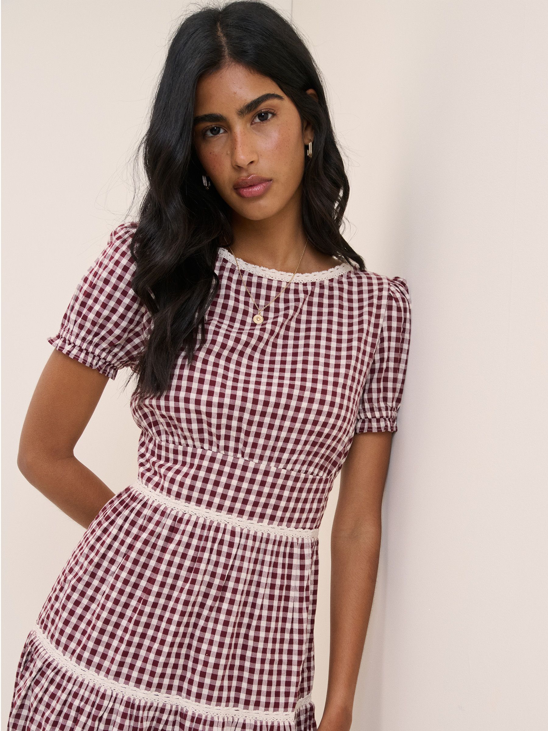 Buy Nobodys Child Red Dara Gingham Midi Dress from Next USA