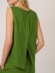Nobodys Child Green Sleeveless linen-blend Stirling Top - Image 4 of 5
