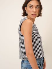 Nobodys Child Black Sammie Gingham Button-Up Top - Image 3 of 5