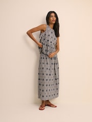 Nobodys Child Blue Valerie Embroidered Gingham Top - Image 4 of 5