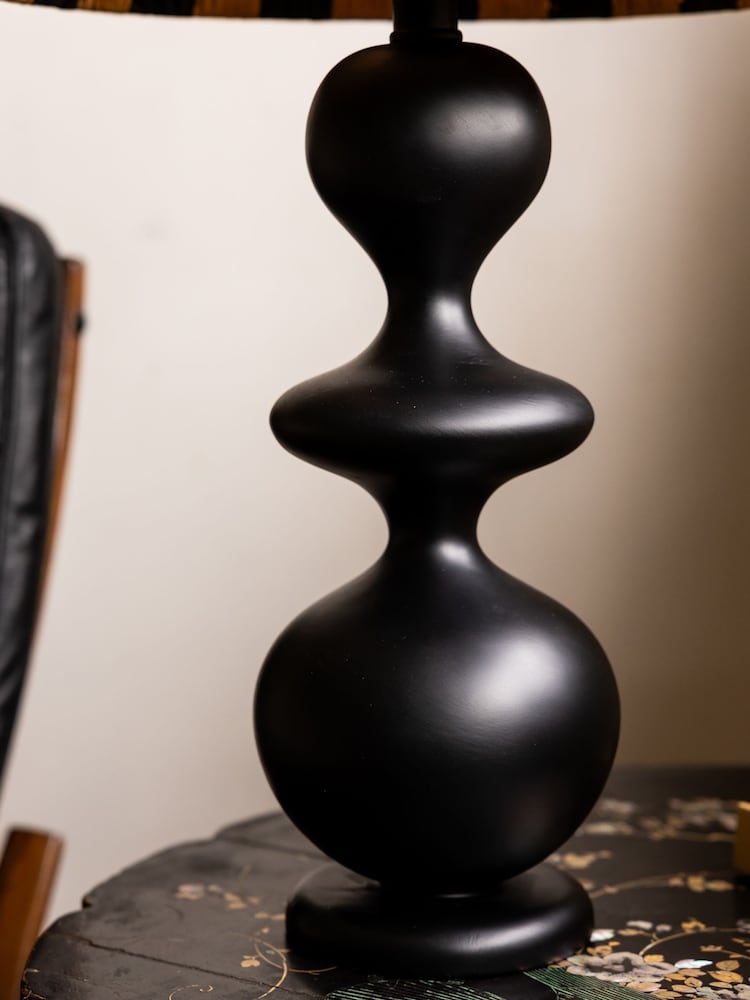 Rockett St George Black Stripped Shade and Resin Table Lamp - Image 5 of 5 Rockett St George Black Stripped Shade and Resin Table Lamp - Image 5 of 5
