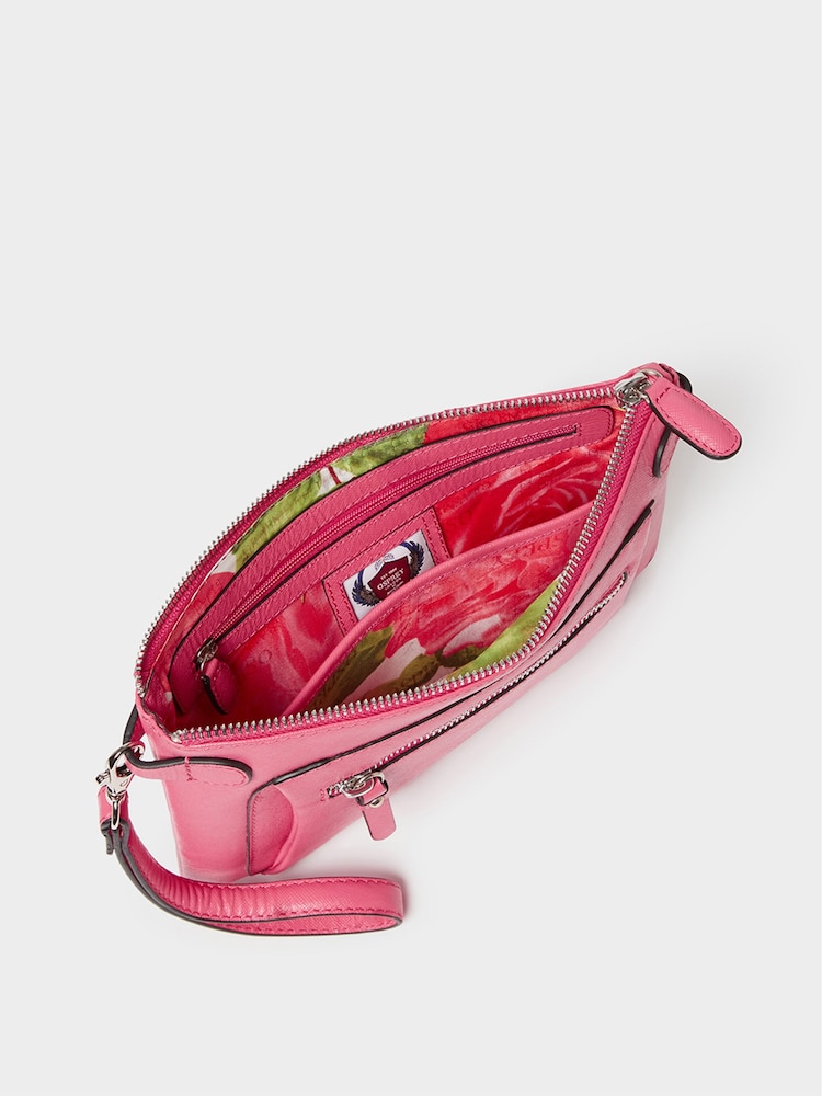 Osprey London Pink The Ruby Leather Cross-Body Bag - Image 5 of 5 Osprey London Pink The Ruby Leather Cross-Body Bag - Image 5 of 5