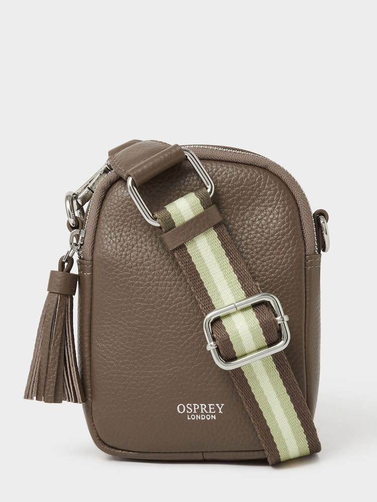 Osprey London Brown The Stella Leather Phone Bag - Image 1 of 5 Osprey London Brown The Stella Leather Phone Bag - Image 1 of 5