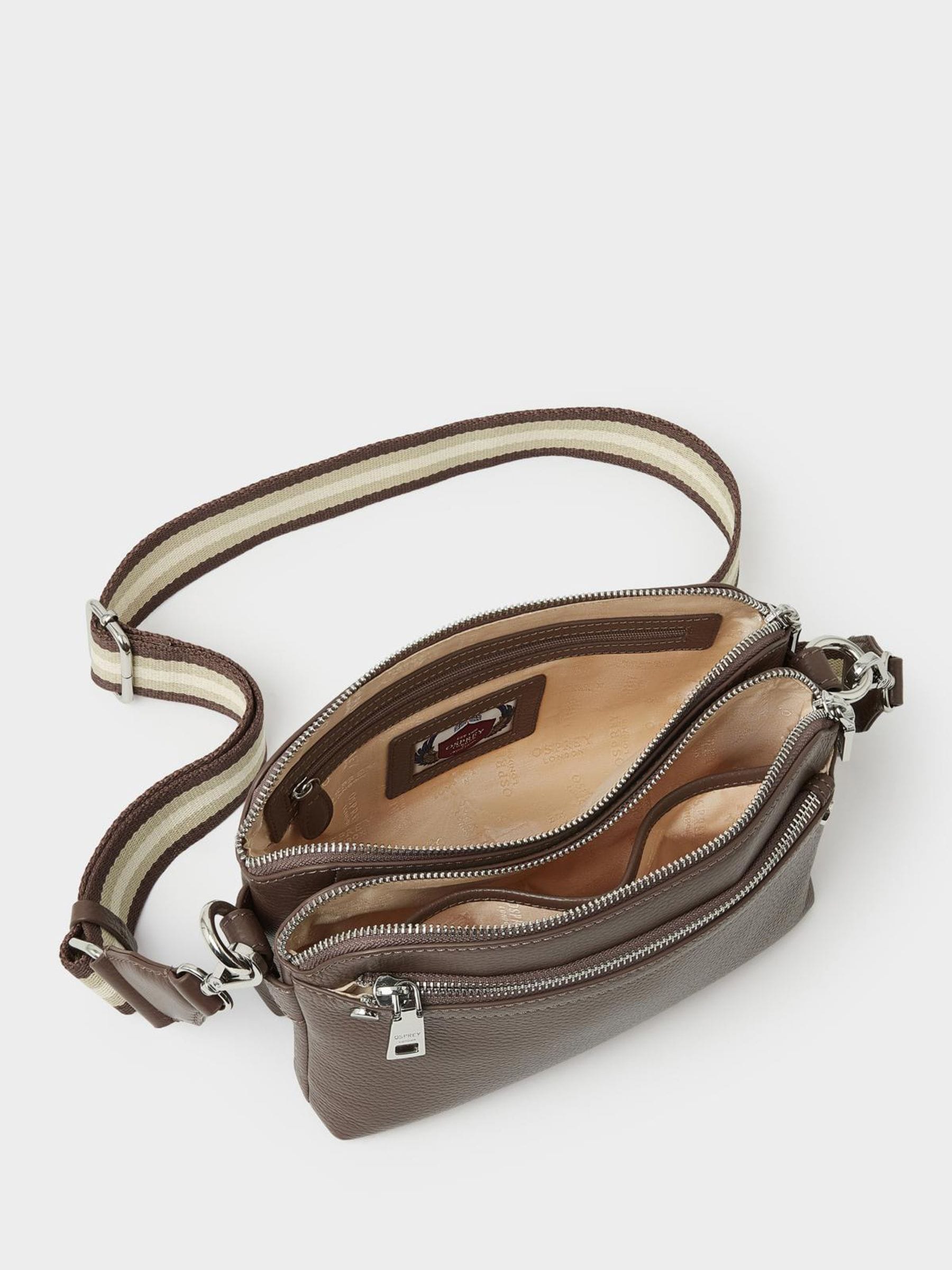Buy Osprey London Brown The Stella Leather Cross-Body Bag from