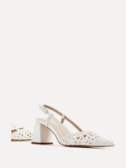 Linzi White Florence Handwoven Court Heels - Image 2 of 4