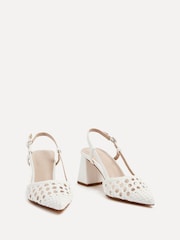 Linzi White Florence Handwoven Court Heels - Image 3 of 4