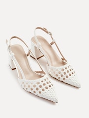 Linzi White Florence Handwoven Court Heels - Image 4 of 4