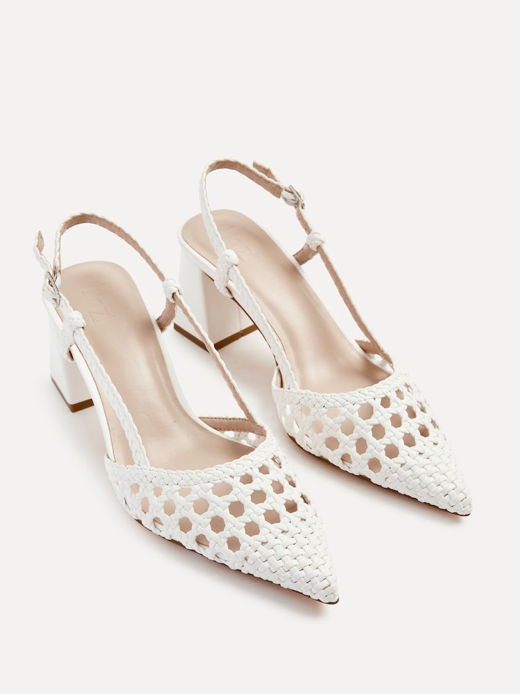 Linzi White Florence Handwoven Court Heels - Image 4 of 4