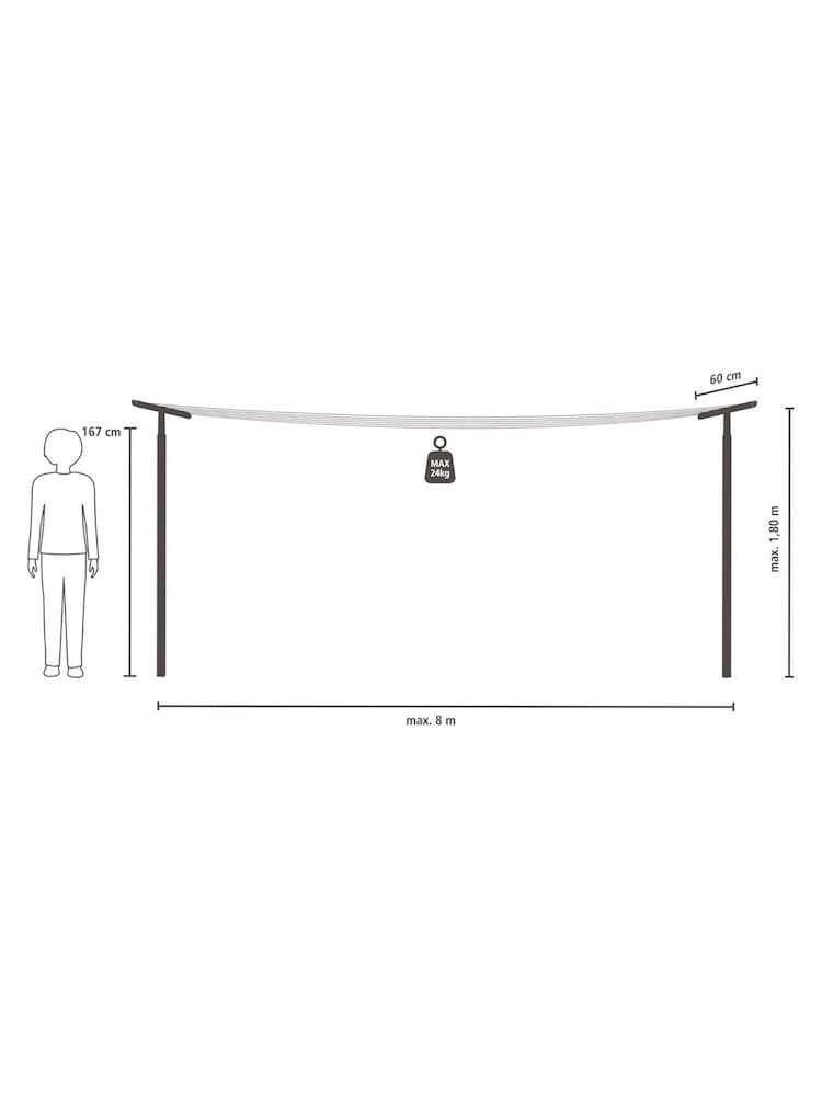 Brabantia Black HangOut Washing lines with Poles - Image 6 of 6