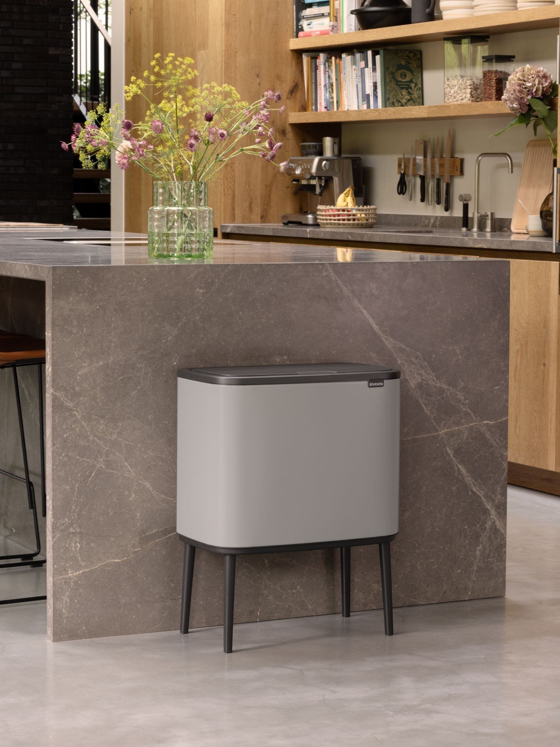 Brabantia Bo Touch Bin - 23L + 11L - Grey - Image 4