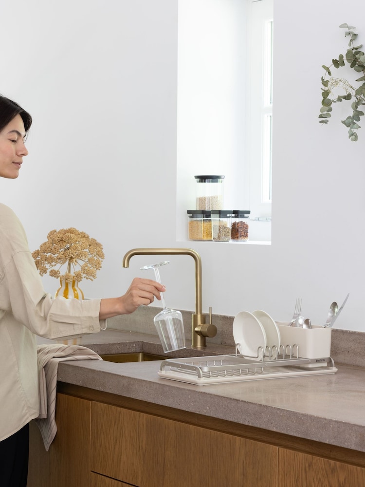 Brabantia Soft Beige SinkSide Compact Dish Drying Rack - Image 6 of 6 Brabantia Soft Beige SinkSide Compact Dish Drying Rack - Image 6 of 6