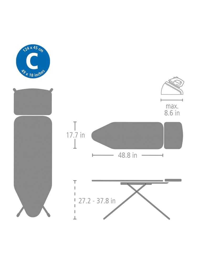 Brabantia Lilac Waves Ironing Board C, Solid Steam Unit Holder - Image 6 of 6 Brabantia Lilac Waves Ironing Board C, Solid Steam Unit Holder - Image 6 of 6