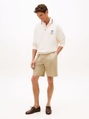 Tommy Hilfiger Cream Tipped Collar Relaxed Rugby Sweatshirt - Image 3 of 5