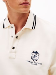 Tommy Hilfiger Cream Tipped Collar Relaxed Rugby Sweatshirt - Image 4 of 5