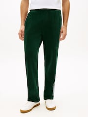 Tommy Hilfiger Green Crest Embroidery Velour Joggers - Image 1 of 6