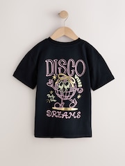 Black Disco Oversized Graphic T-Shirt (3-16yrs) - Image 2 of 4