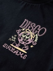 Black Disco Oversized Graphic T-Shirt (3-16yrs) - Image 3 of 4