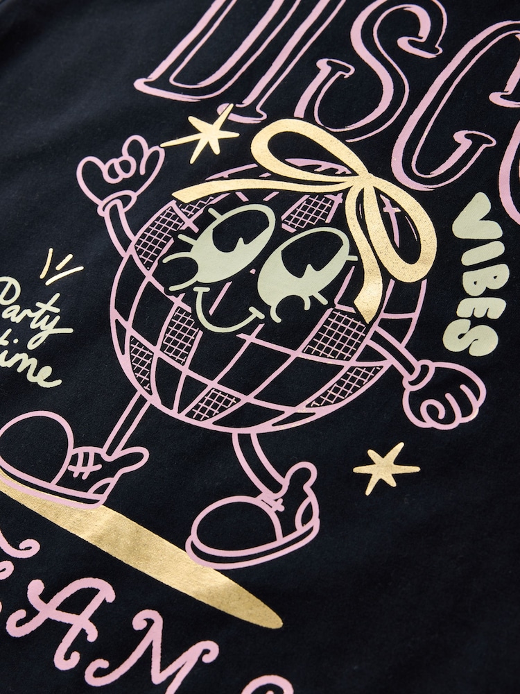 Black Disco Oversized Graphic T-Shirt (3-16yrs) - Image 4 of 4