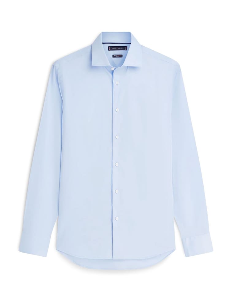 Tommy Hilfiger Blue Smart Casual TH Flex Slim Fit Shirt - Image 5 of 5