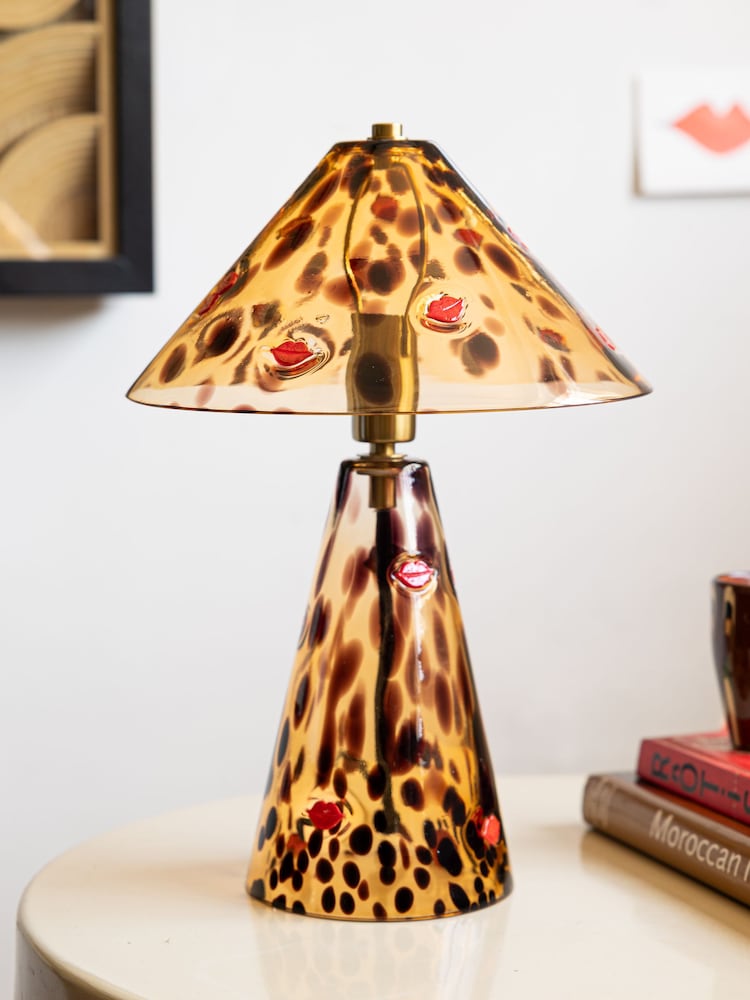 Rockett St George Leopard The Icons Glass Table Lamp - Image 1 of 5