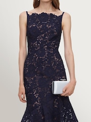 Self-Portrait Blue Spiral Lace Midi Dress - Image 5 of 5