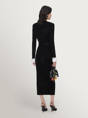 Self-Portrait Black Chenille Knit Midi Dress - Image 2 of 5