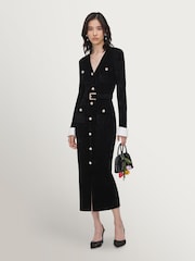 Self-Portrait Black Chenille Knit Midi Dress - Image 5 of 5