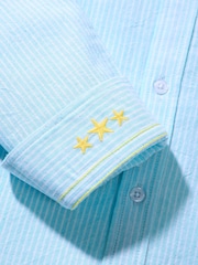 Joe Browns Blue Luxurious Linen Blend Stripe Shirt - Image 6 of 8