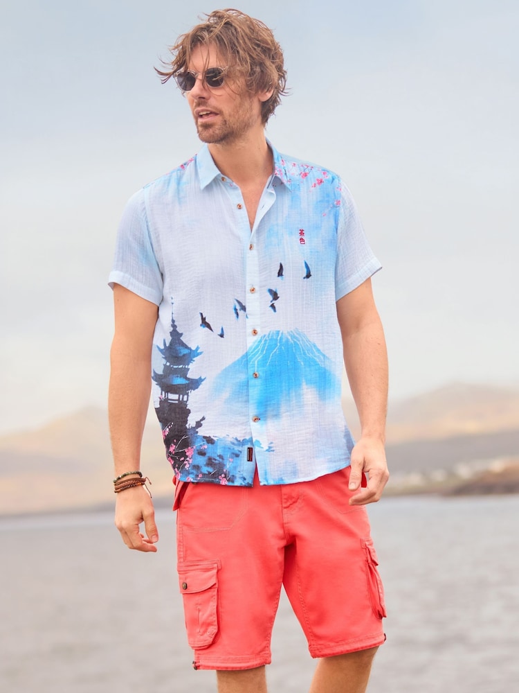 Joe Browns Blue Zenscape Crinkle Shirt - Image 1 of 5