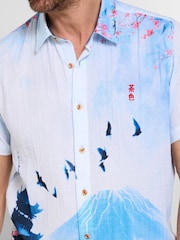 Joe Browns Blue Zenscape Crinkle Shirt - Image 3 of 5