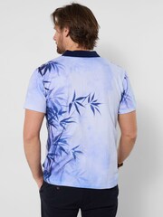 Joe Browns Blue Brilliant Bamboo Print Polo Shirt - Image 4 of 6