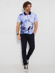 Joe Browns Blue Brilliant Bamboo Print Polo Shirt - Image 5 of 6