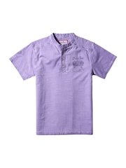 Joe Browns Purple Washed and Worn Henley T-Shirt - Image 5 of 5