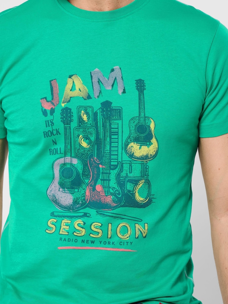 Joe Browns Green Jam Session T-Shirt - Image 2 of 5