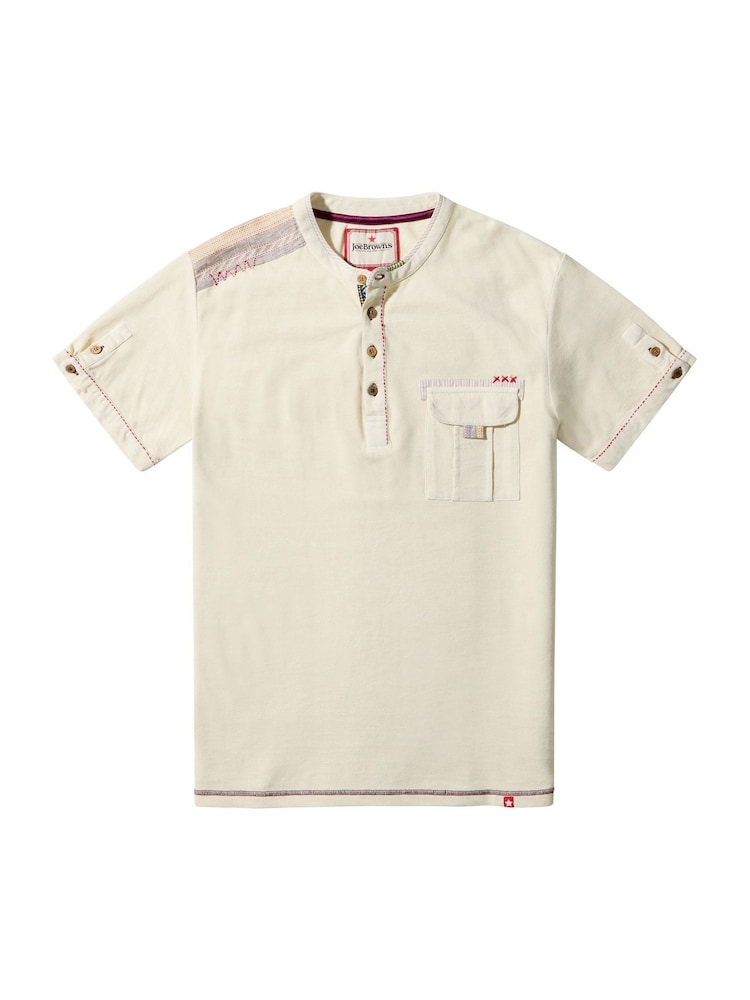Joe Browns Cream Carefully Customised Henley T-Shirt - Image 5 of 5