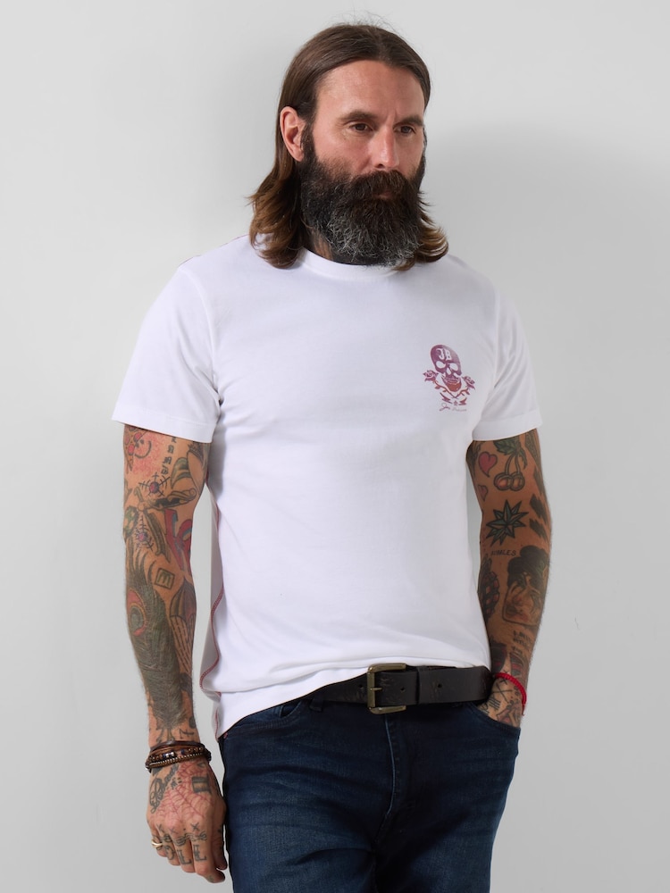 Joe Browns White Skullwash T-Shirt - Image 2 of 6