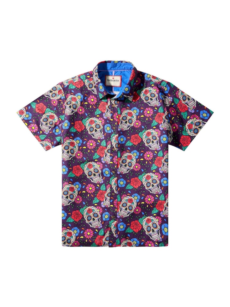 Joe Browns Purple Creative Calavera Skull Shirt - Image 6 of 6